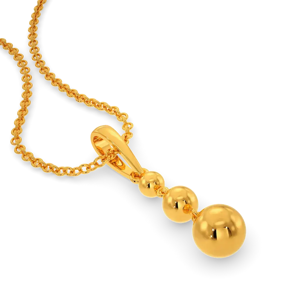 Beyond Dreams Triple Sphere Gold Pendant