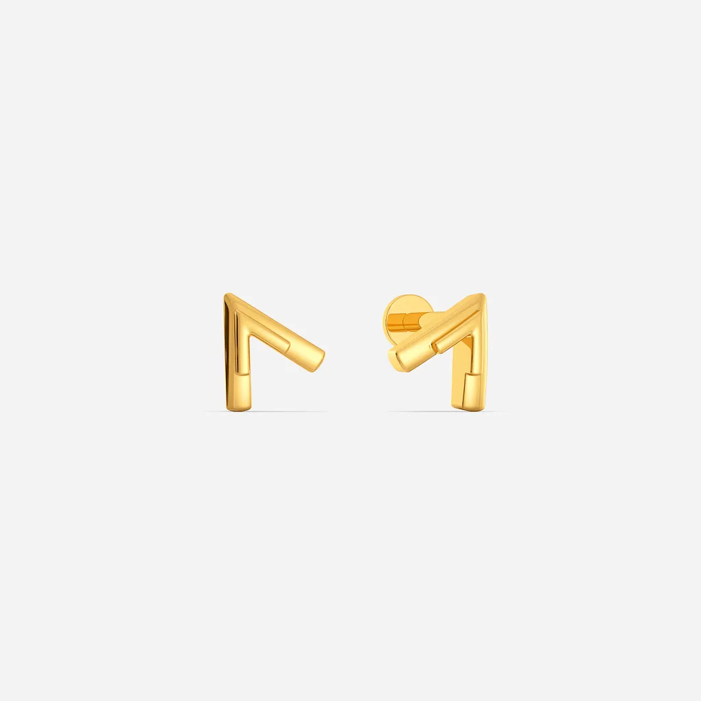 Aero Prism Gold Geometric Stud Earrings