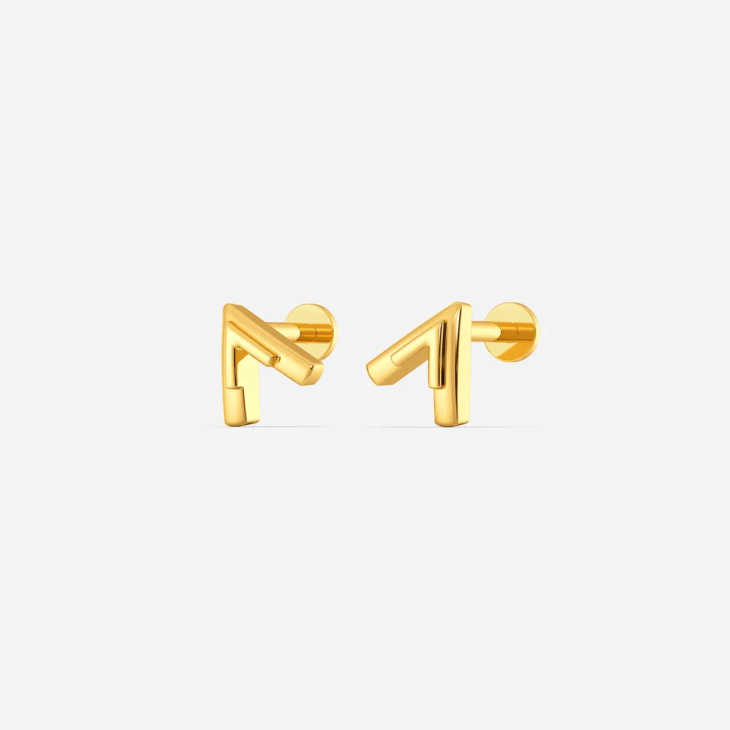 Aero Prism Gold Geometric Stud Earrings