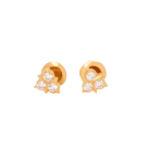 Elegant Floral Diamond Stud Earrings