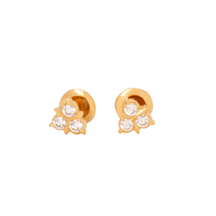 Elegant Floral Diamond Stud Earrings