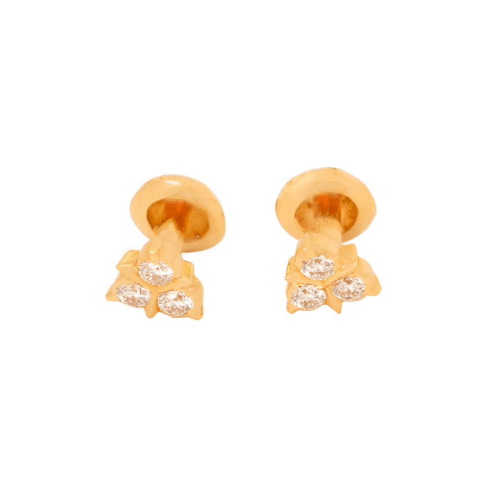 Elegant Floral Diamond Stud Earrings