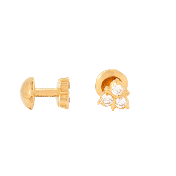 Elegant Floral Diamond Stud Earrings