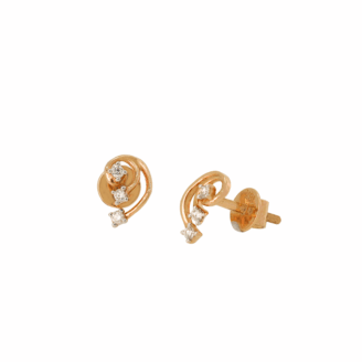 Seren Swirl 18K Rose Gold Diamond Earrings