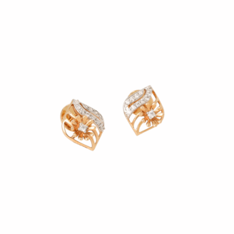 Radiant Crest 18K Rose Gold Diamond Earrings