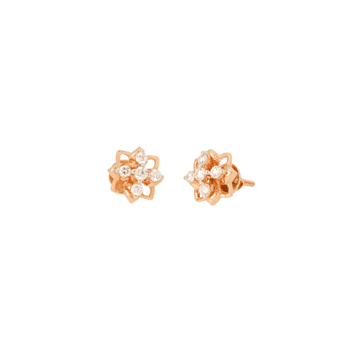 Roselle Blossom 18K Rose Gold Diamond Earrings Roselle Blossom 18K Rose Gold Diamond Earrings