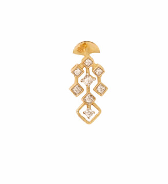 Golden Cascade Diamond Dangling Earrings