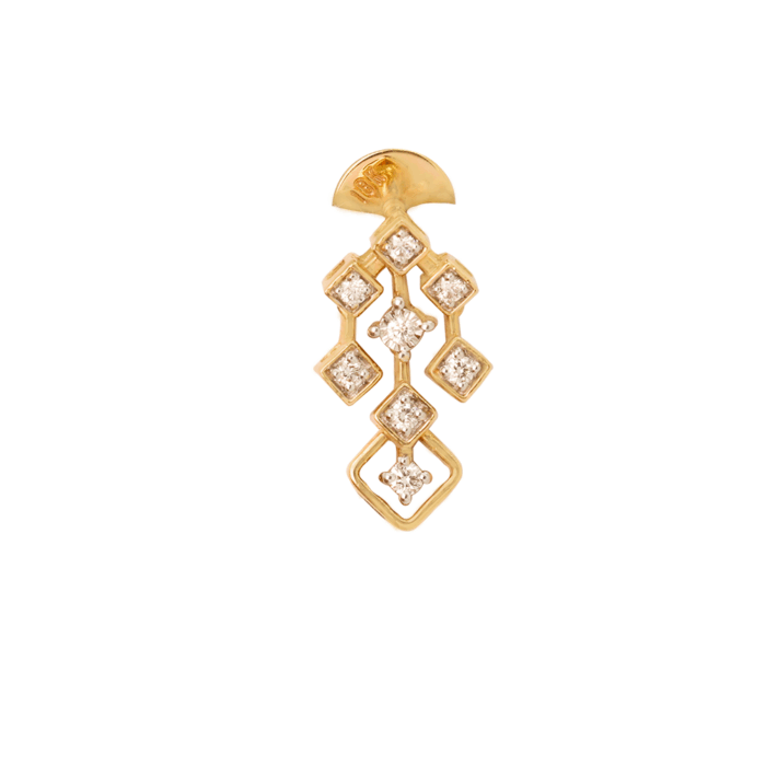 Golden Cascade Diamond Dangling Earrings