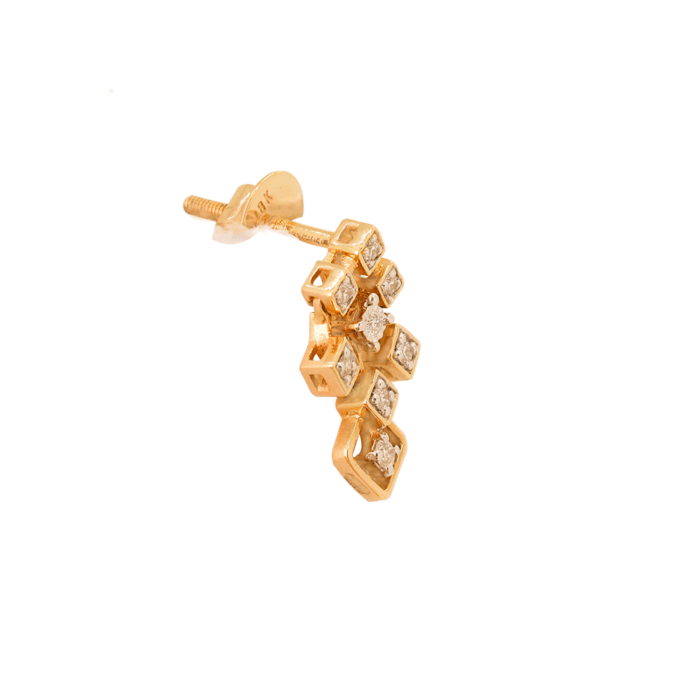 Golden Cascade Diamond Dangling Earrings