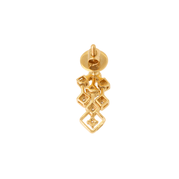 Golden Cascade Diamond Dangling Earrings