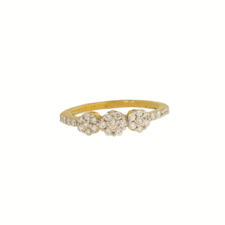 Trio Bloom 18K Yellow Gold Diamond Ring
