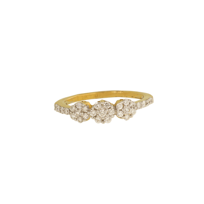Trio Bloom 18K Yellow Gold Diamond Ring