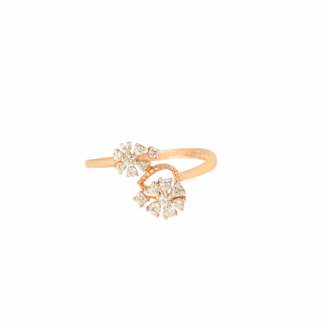 Floral Elegance 18K Rose Gold Diamond Ring