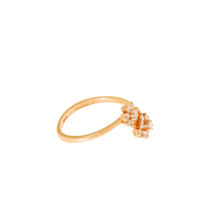 Floral Elegance 18K Rose Gold Diamond Ring