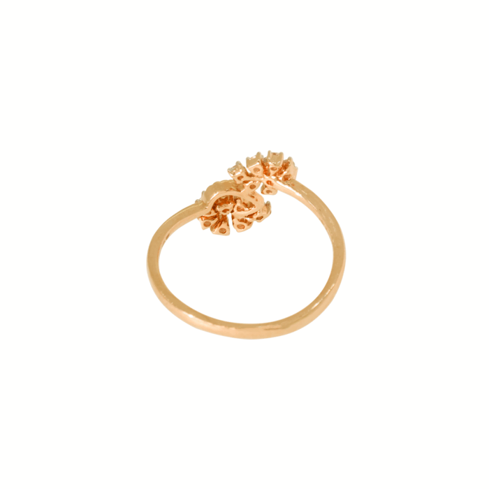Floral Elegance 18K Rose Gold Diamond Ring
