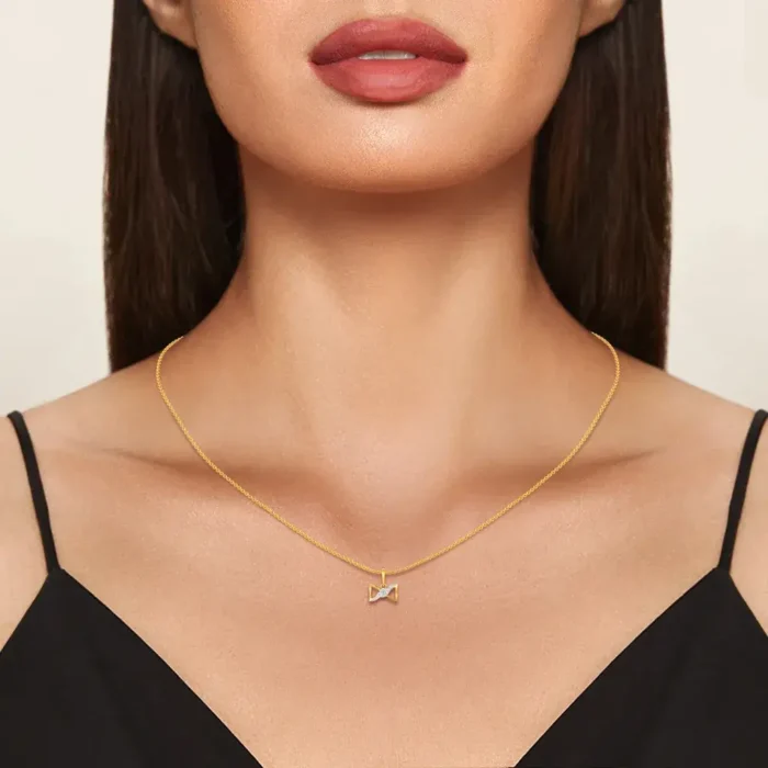 Bound to Bow Diamond Pendant02 Bridal gold necklace from best jewellery shop in Bangalore
