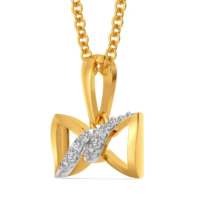 Bound to Bow Diamond Pendant03 Bridal gold necklace from best jewellery shop in Bangalore