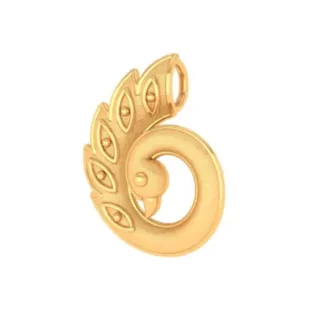 Imperial Peacock Swirl Gold Pendant