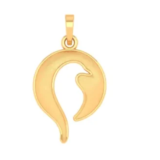 Minimalist Dolphin Swirl Gold Pendant