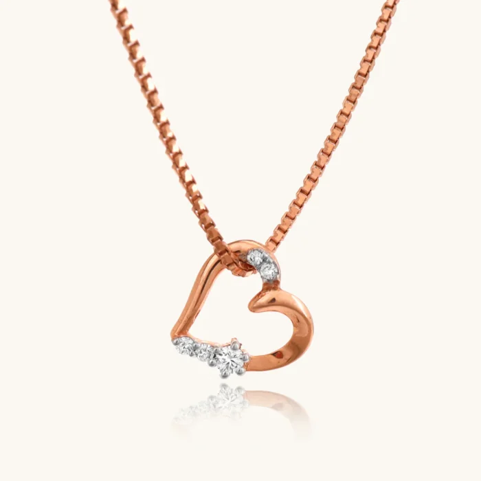 Tiny Heart Diamond Pendant01 Best jewellery shop in Bangalore bridal necklace set