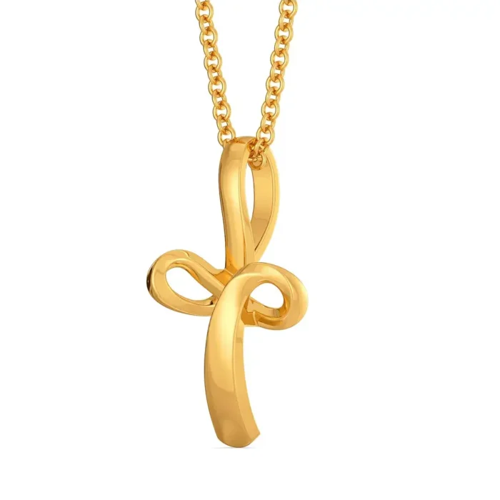 Twin Twirls Gold Pendant03 Bridal gold necklace from best jewellery shop in Bangalore