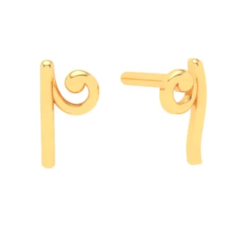 Melody Note Gold Stud Earrings