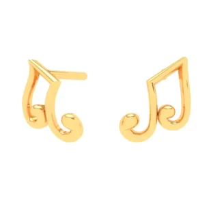 The Rhythm Harmony Beamed Note Gold Stud Earrings